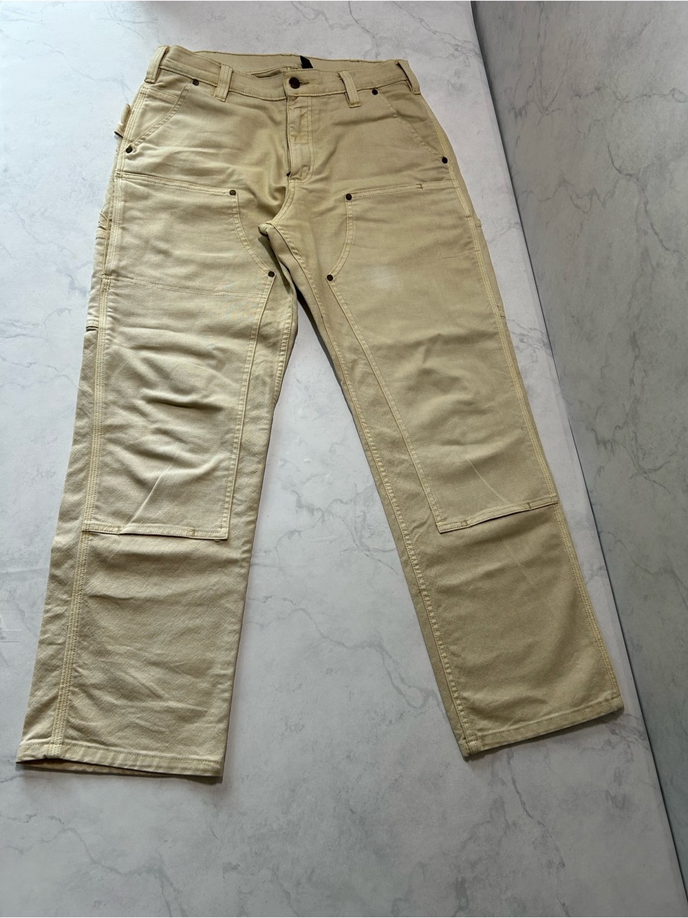Carhartt Men’s Relaxed Fit Carpenter Work Pants Tan Khaki 32x30 BN6595-M
